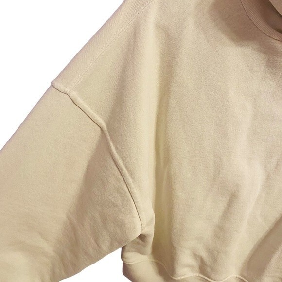 AGOLDE Balloon Sleeve Ribbed Turtleneck‎ Sweatshirt Size S Off White 100% Cotton - Picture 4 of 8